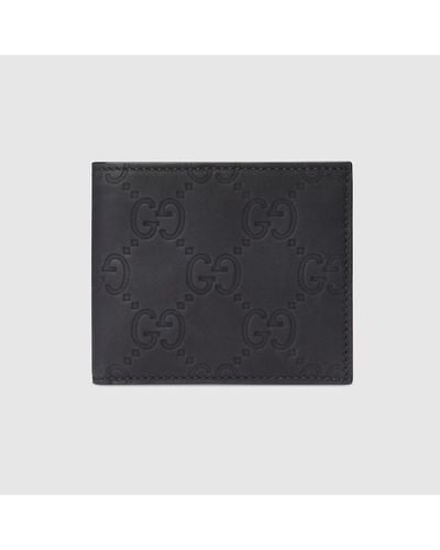 Gucci Portafoglio Bi-fold Gommato Con GG - Nero