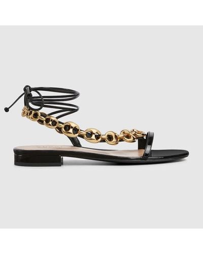 Gucci Marina Chain Sandal - Metallic