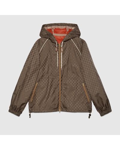 Gucci GG Fabric Zip Jacket - Brown