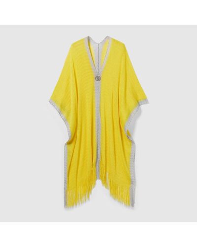 Gucci Lamé And Viscose Dress With Double G - Yellow