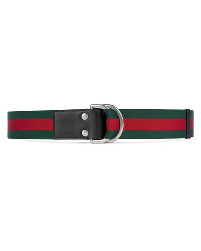 Gucci Cintura con dettaglio Web e anello a "D" - Rosso