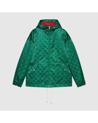 Gucci Wasserabweisende Jacke aus GG Canvas - Grün