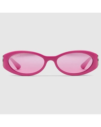 Gucci Sonnenbrille Mit Ovalem Rahmen - Pink