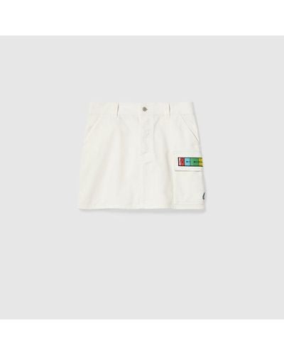 Gucci Mini Skirt With Patches - White
