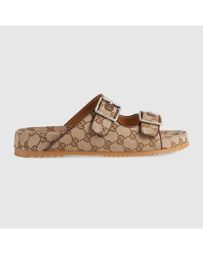 Gucci Slide Sandal With Straps - Brown