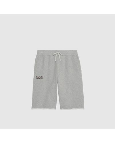 Gucci Cotton Short With Print - Grey
