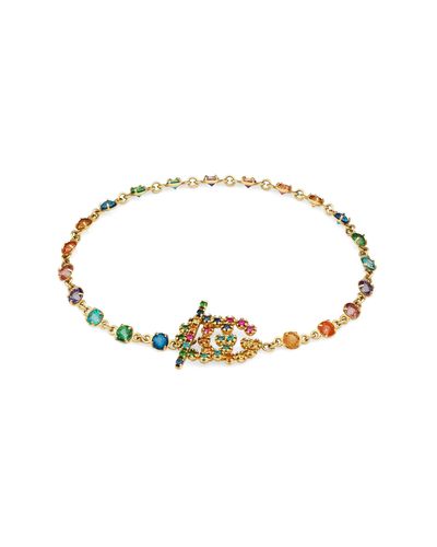 Gucci GG Armband mit mehrfarbigen Steinen - Mettallic