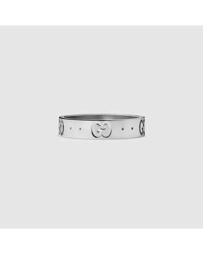 Gucci Icon Thin 18k Ring - White