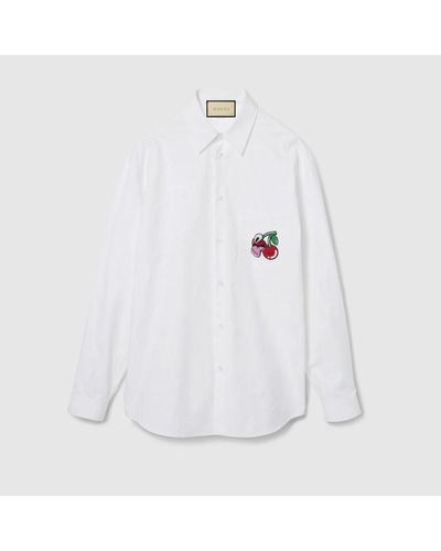 Gucci Maxi GG Oxford Cotton Shirt - White