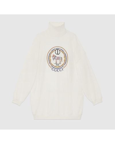 Gucci Sweatshirt Aus Jersey Mit Stickerei - Weiß