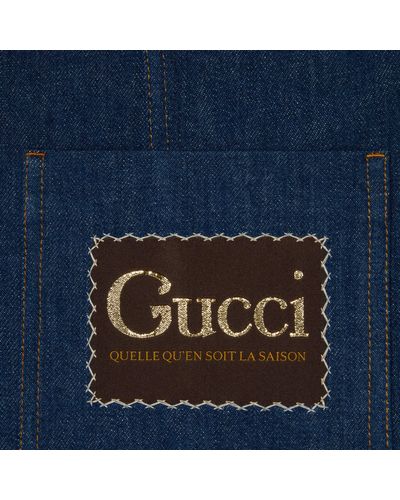 Gucci Denim Jacket With Label in Blue | Lyst Gucci Denim Jacket With Label in Blue | Lyst