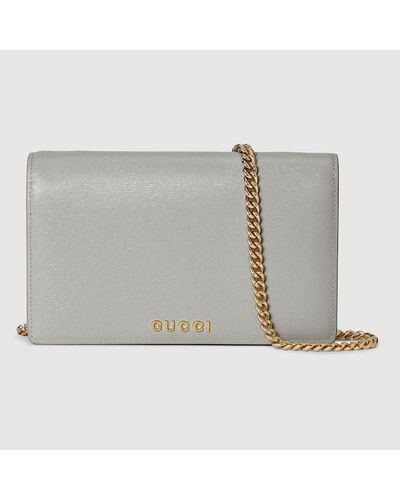 Gucci Chain Wallet With Script - Grey