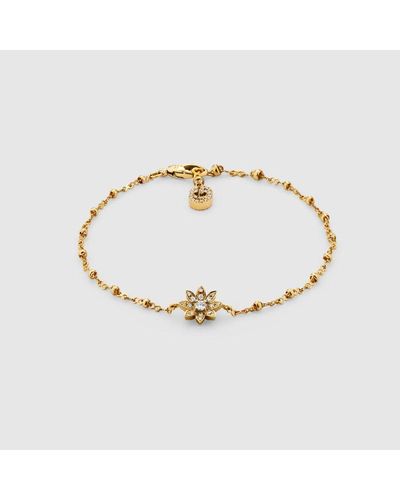 Gucci Bracciale flora 18 carati con diamanti - Metallizzato