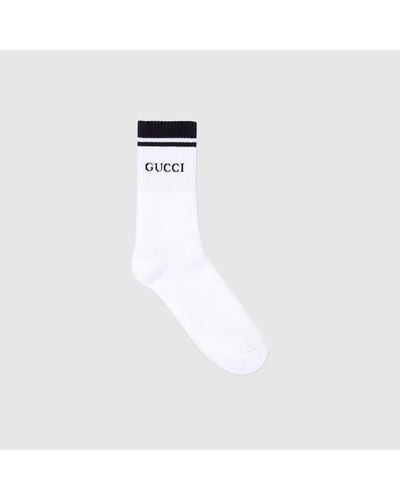 Gucci Socken Aus Baumwolle - Weiß