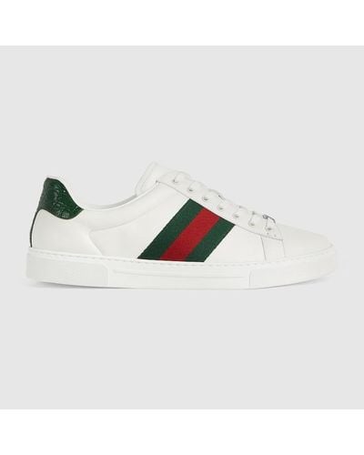 Gucci Sneaker Ace In Pelle - Bianco
