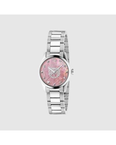 Gucci Ya1265013 G-timeless Stainless Steel And Mother-of-pearl Watch - Metallic