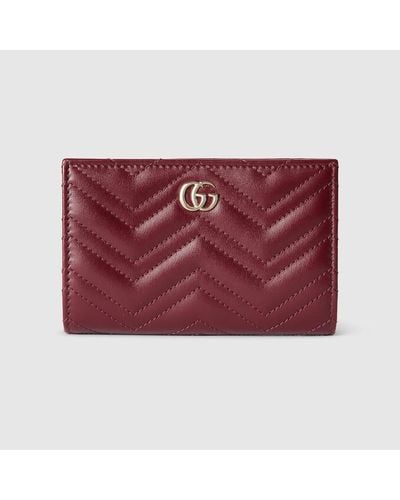 Gucci Portefeuille GG Marmont - Rouge