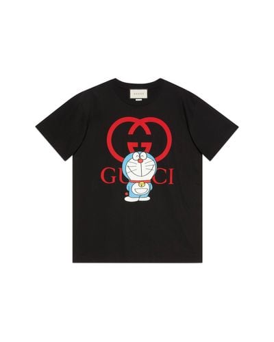 Gucci Camiseta de algodón Doraemon x - Negro