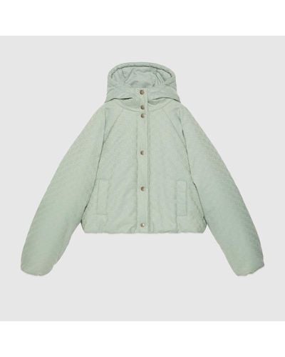 Gucci GG Canvas Hooded Bomber Jacket - Green