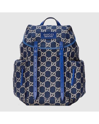 Gucci Large GG Ripstop Backpack - Blue