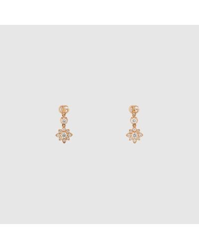 Gucci Flora Ohrringe aus 18-karätigem Gold mit Diamanten - Mehrfarbig