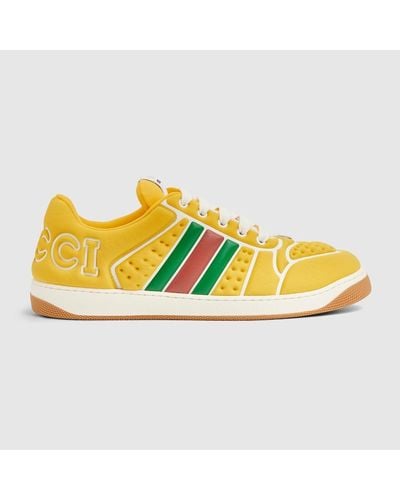 Gucci Screener Trainer With Web - Yellow