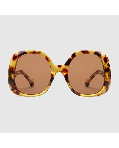 Gucci Sonnenbrille Mit Ovalem Rahmen - Braun