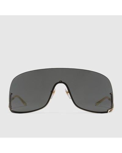 Gucci Sonnenbrille In Maskenform - Grau