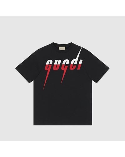 Gucci T-Shirt Mit Blade-Print - Schwarz