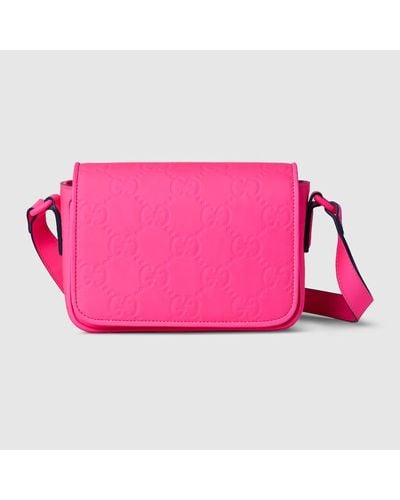Gucci GG Rubber-effect Super Mini Bag - Pink