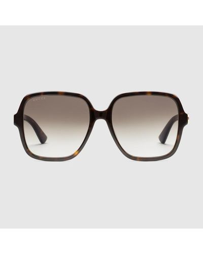 Gucci Sonnenbrille Mit Rechteckigem Rahmen - Braun
