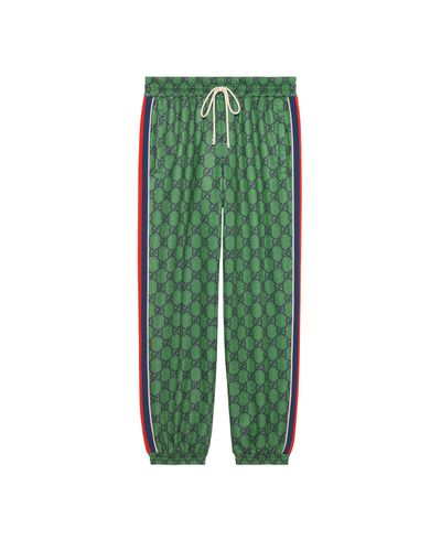 Gucci GG Jersey jogging Pant With Web - Green