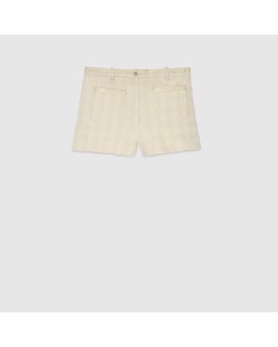 Gucci Shorts Aus Wolltweed - Weiß