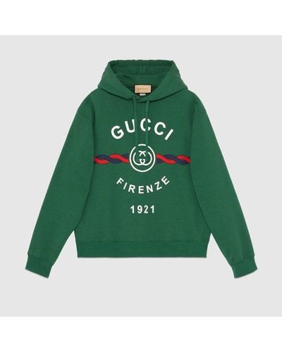 Gucci Sweat-shirt En Coton Façon Dentelle Avec Détail GG Enlacés - Vert