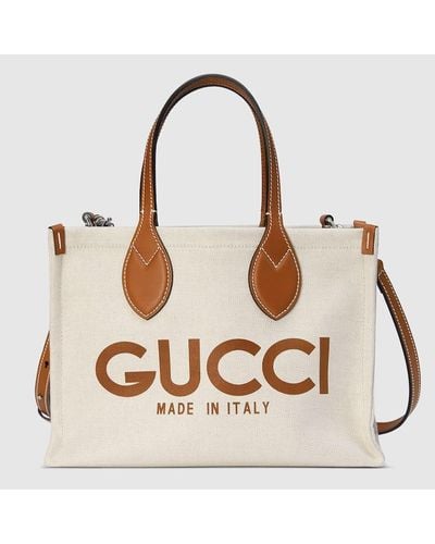 Gucci Borsa Shopping Con Stampa Misura Mini - Neutro