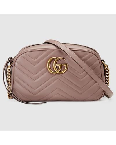 Gucci GG Marmont Small Matelassé Shoulder Bag - Pink