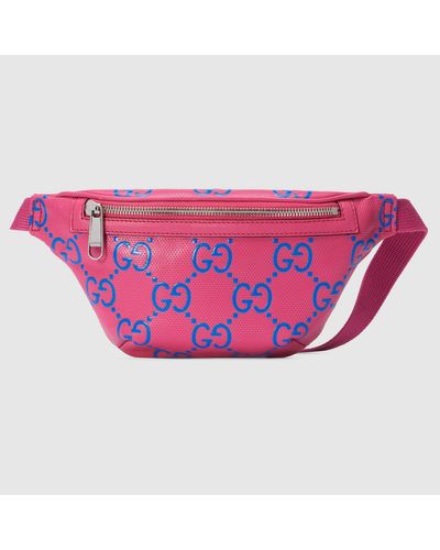 Gucci GG Embossed Belt Bag - Pink