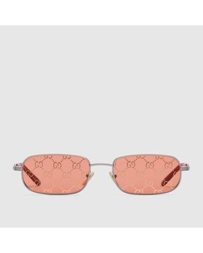 Gucci Sonnenbrille Mit Rechteckigem Rahmen - Pink