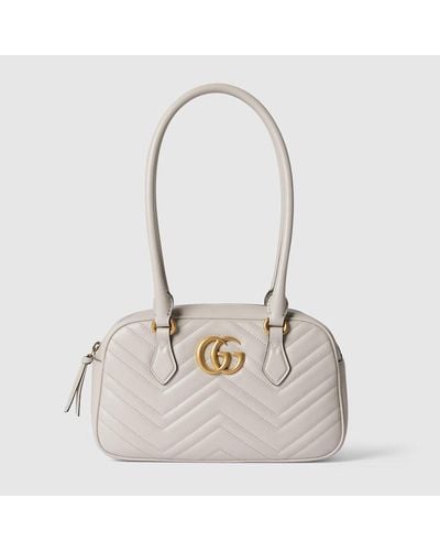 Gucci GG Marmont Small Top Handle Bag - Natural