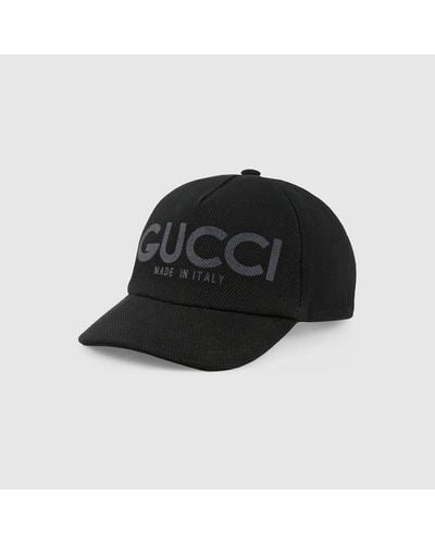 Gucci Baseball Hat With Print - Black
