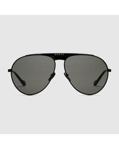 Gucci Sonnenbrille In Pilotenform - Grau