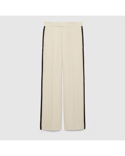 Gucci Retro Tweed Trouser With Patch - Natural