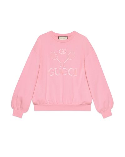 Gucci Übergroßer Pullover mit Tennis - Pink