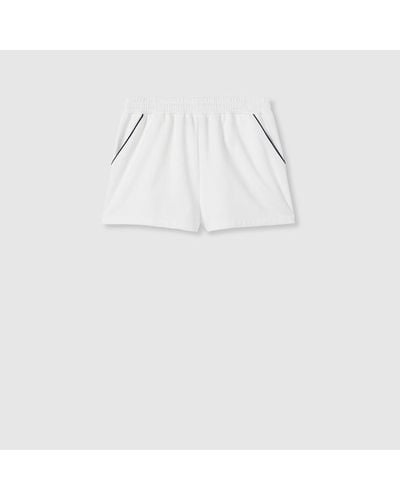 Gucci Technical Jersey Short With Web - White