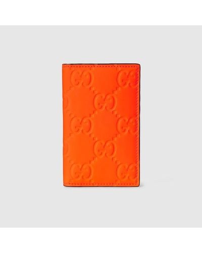 Gucci GG Rubber-effect Long Card Case - Orange