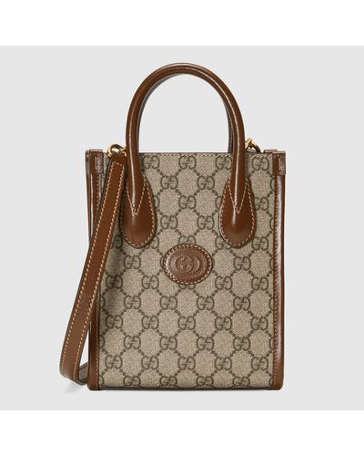 Gucci Mini borsa shopping con GG - Marrone