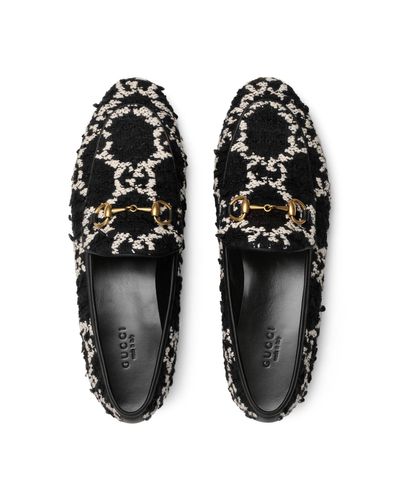 Gucci Jordaan Damen-Loafer aus GG Tweed - Schwarz