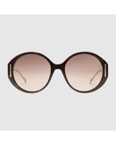 Gucci Sonnenbrille Mit Rundem Rahmen - Braun