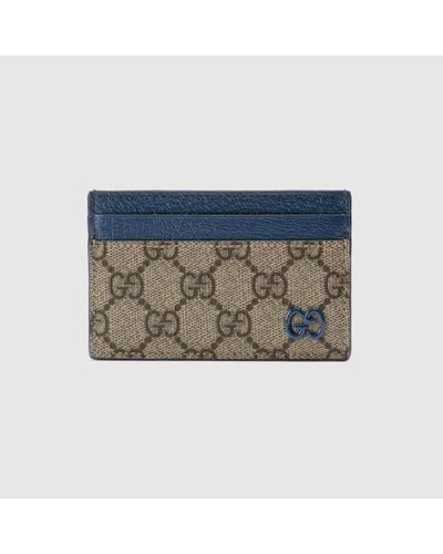 Gucci Card Case With GG Detail - Blue