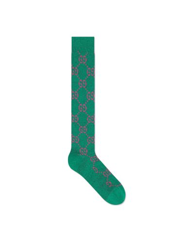 Gucci Lamé GG Socks - Green